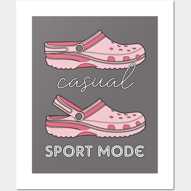 Casual Sport Mode Funny Pink Crocs Wall Art by figandlilyco